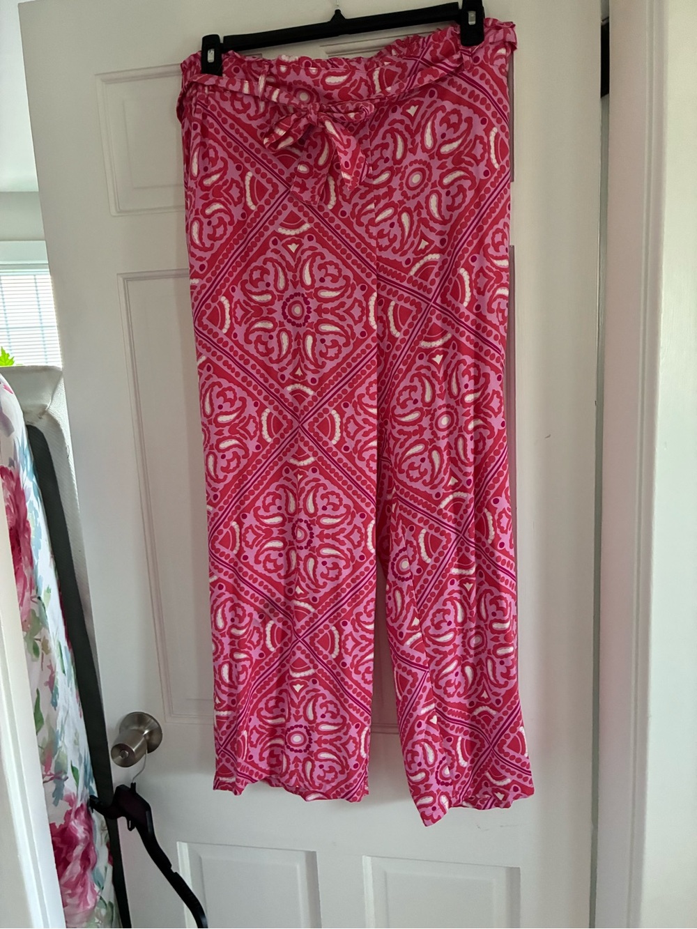 Billabong Hot Pink Printed Wide-Leg Lounge Pants